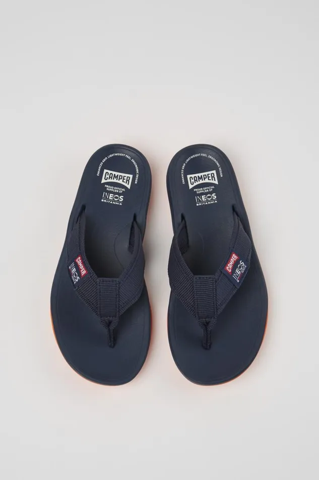 Women Camper Non Leather Shoes Camper X INEOS Britannia Blue Textile FlipFlops Women Camper Non Leather Shoes Camper X INEOS Britannia Blue Textile FlipFlops