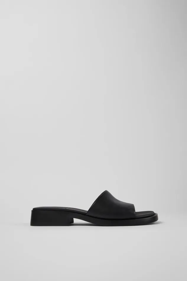 Women Camper Sandals Dana Black Leather Slide Women Camper Sandals Dana Black Leather Slide