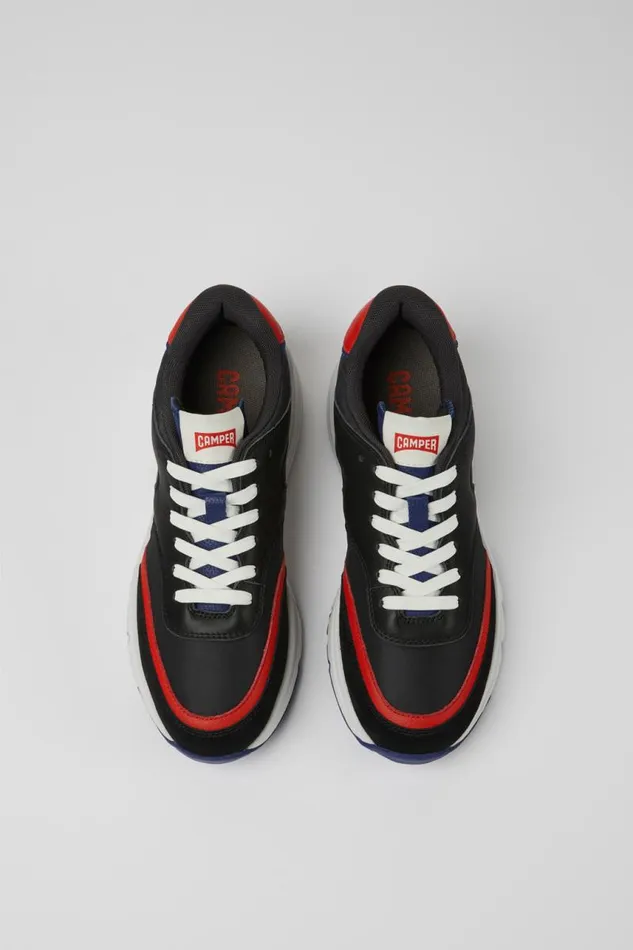 Women Camper Sneakers Drift Black And Red Textile And Leather Sneakers Women Camper Sneakers Drift Black And Red Textile And Leather Sneakers