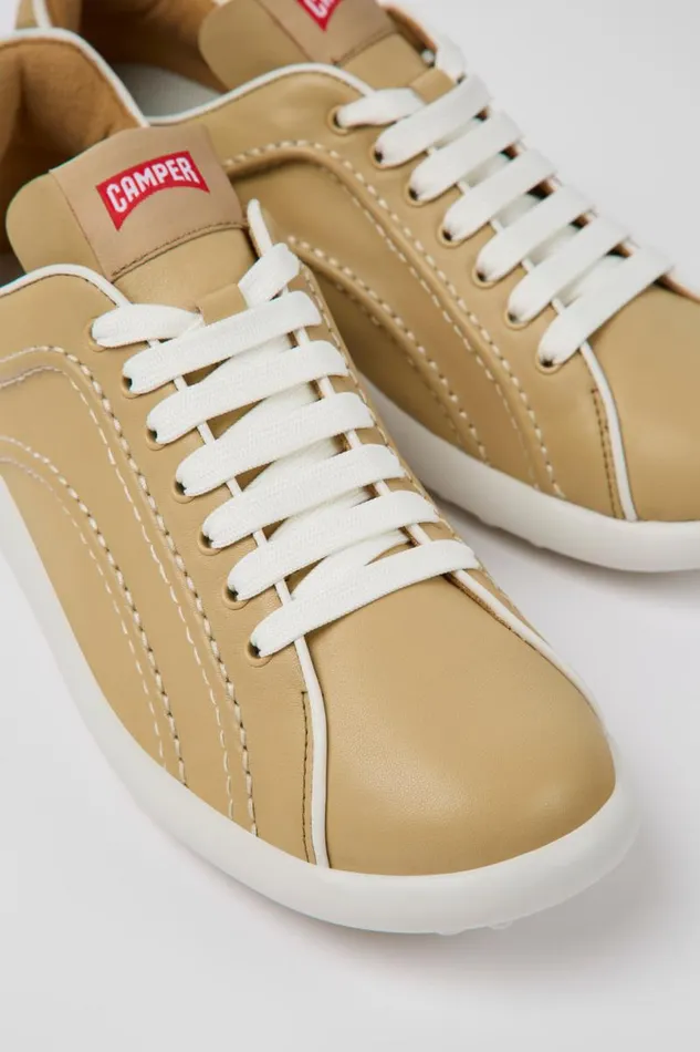 Women Camper Sneakers Pelotas XLite Beige Leather Sneakers