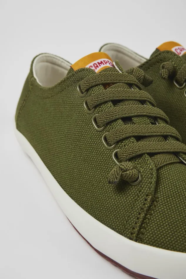 Women Camper Sneakers Peu Rambla Green Textile Sneaker
