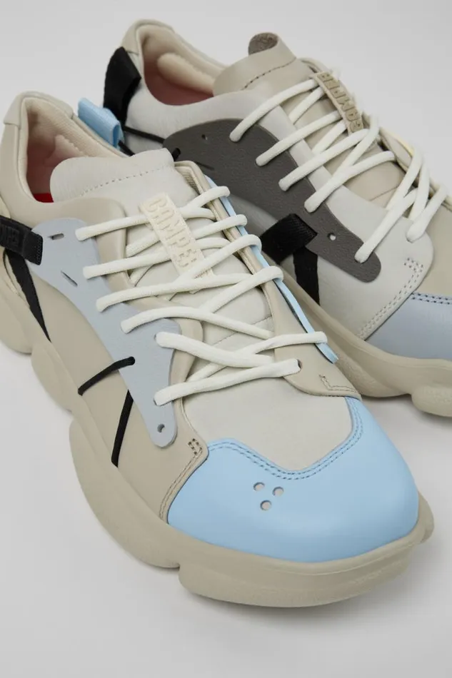 Women Camper Sneakers Twins Multicolored Leather And Textile Sneakers