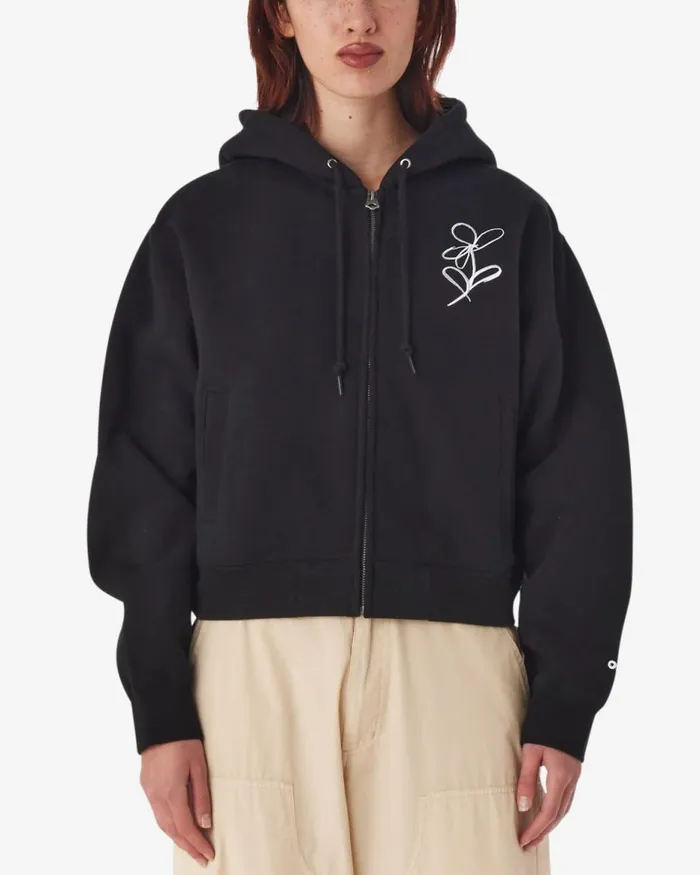 Women CHALK WRITING ZIP ZIP HOOD Unbleached OBEY Clothing SWEATSHIRTS
