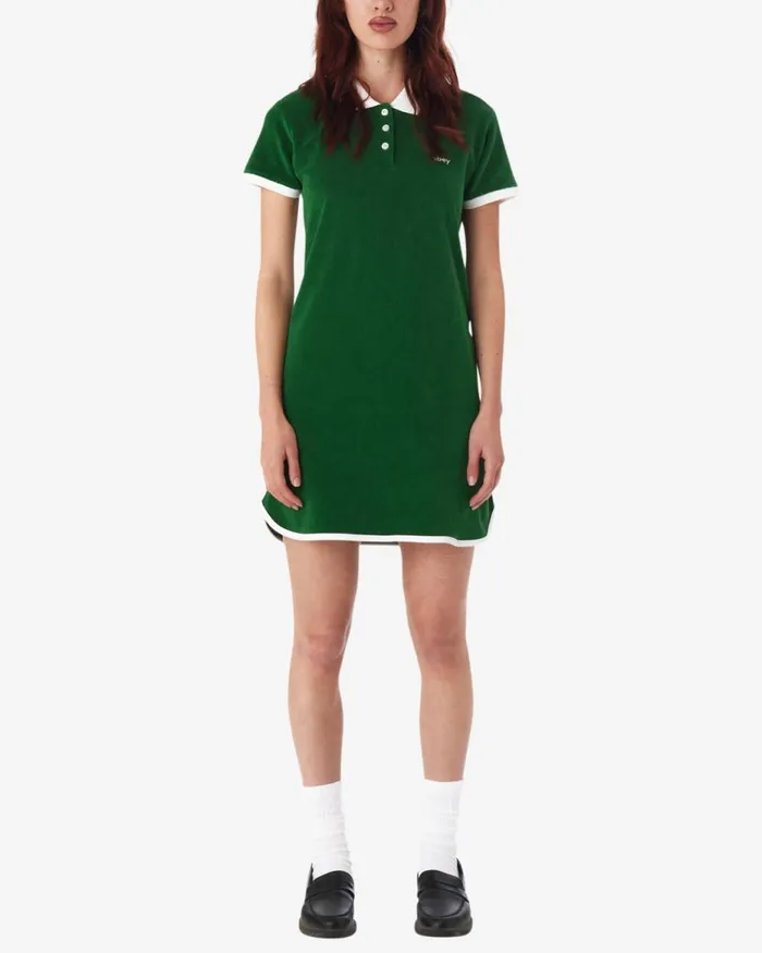 Women CLARE POLO DRESS Agundant Green OBEY Clothing DRESSES