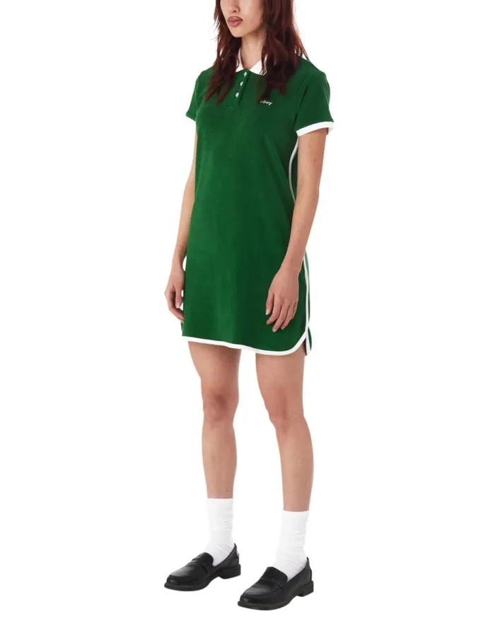 Women CLARE POLO DRESS Agundant Green OBEY Clothing DRESSES
