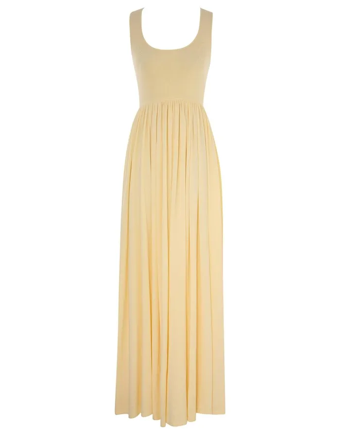 Women Clothing Zimmermann Harmony Metallic Tank Dress Lemon