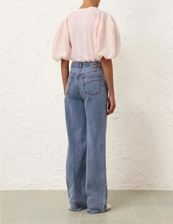 Women Clothing Zimmermann Lantern Sleeve Tee Blush