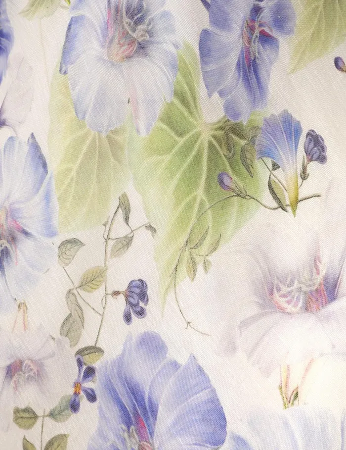 Women Clothing Zimmermann Natura Feather Slip Gown Blue Floral