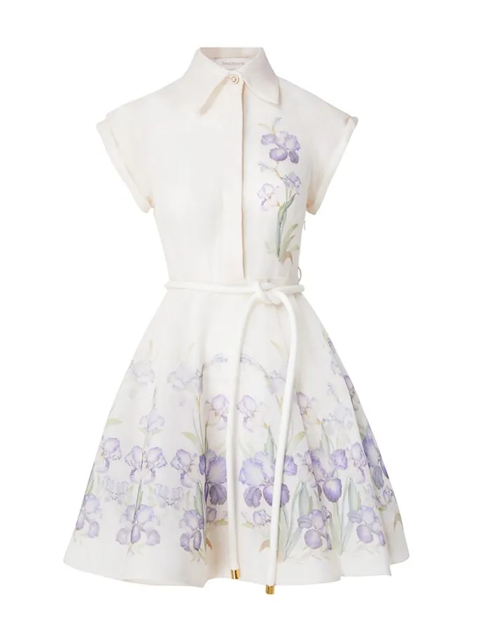 Women Clothing Zimmermann Natura Flip Dress Blue Iris