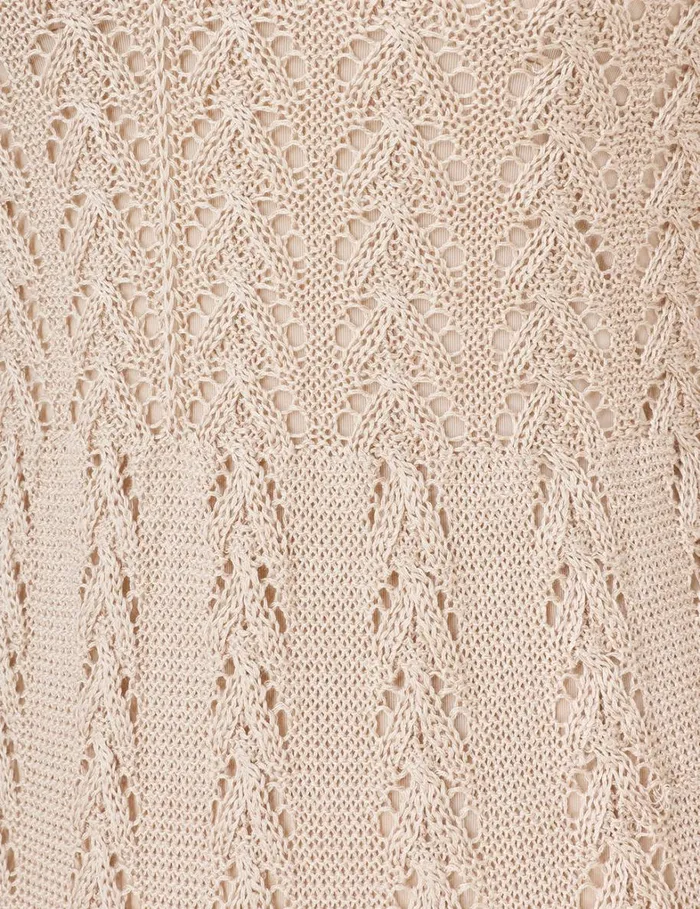 Women Clothing Zimmermann Natura Knit Lace Dress Natural