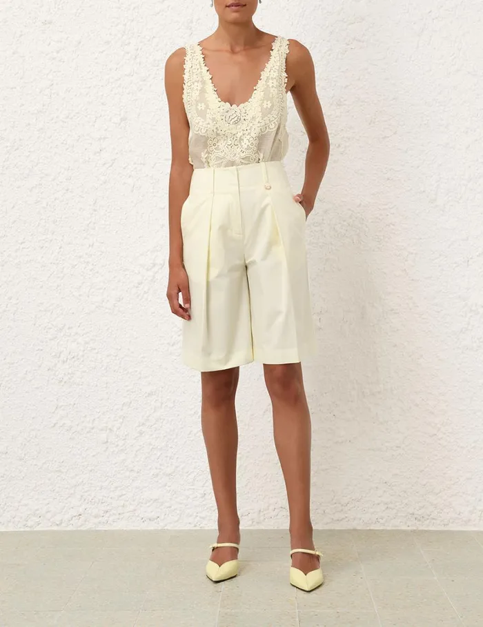 Women Clothing Zimmermann Natura Lace Patch Tank Lemon