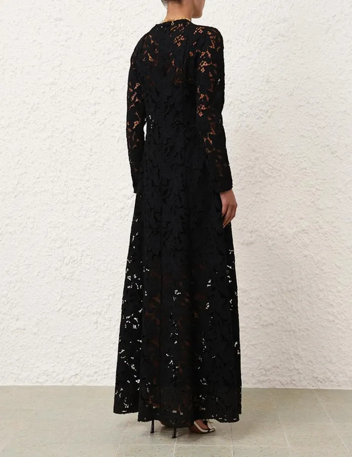 Women Clothing Zimmermann Natura Lace Sheath Dress Black