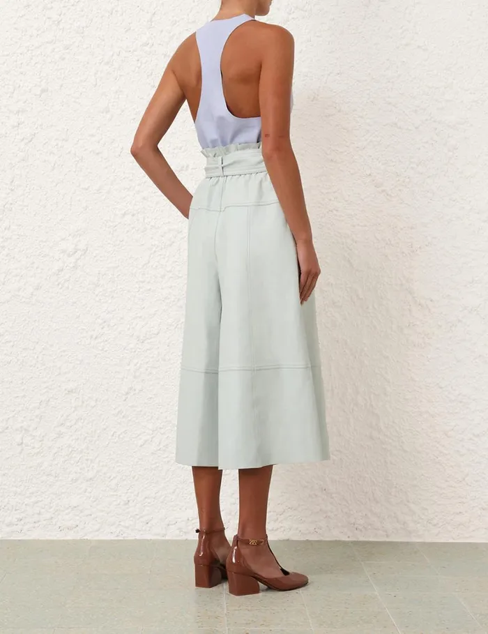 Women Clothing Zimmermann Natura Leather Cropped Pant Mint