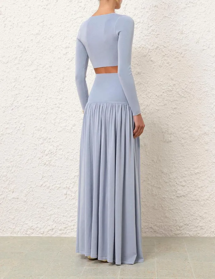 Women Clothing Zimmermann Natura Metallic Scoop Top Blue
