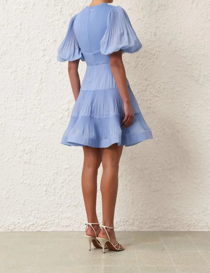 Women Clothing Zimmermann Pleated Mini Dress Jacaranda
