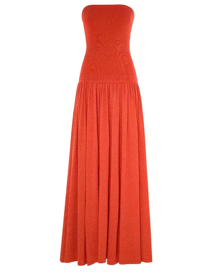 Women Clothing Zimmermann Tranquillity Metallic Dress Tomato