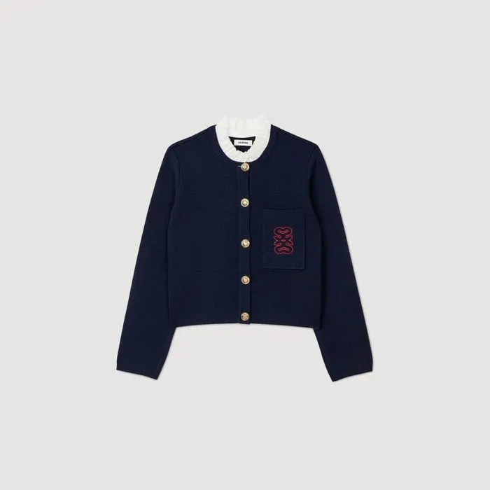 Women Coatigans SANDRO Coatigan With Detachable Collar Deep Blu
