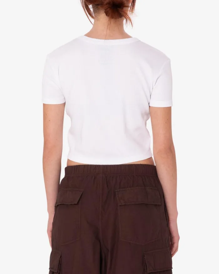 Women COLLAGE CROPPED EMMA RIB TSHIRT White OBEY Clothing TSHIRTS