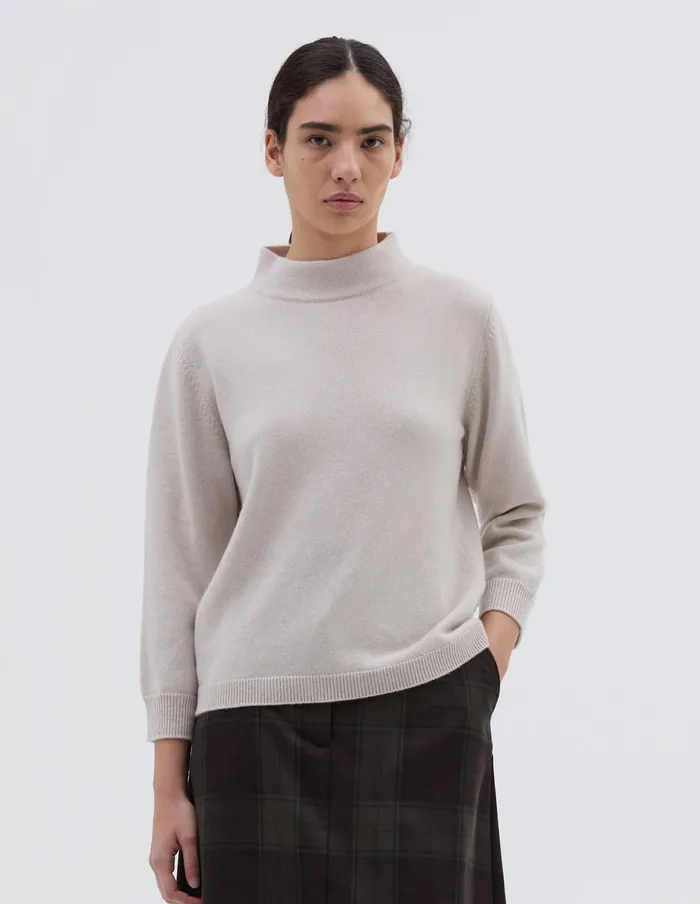 Women Cropped Sleeve Turtle Neck Mist Margaret Howell Knitwear