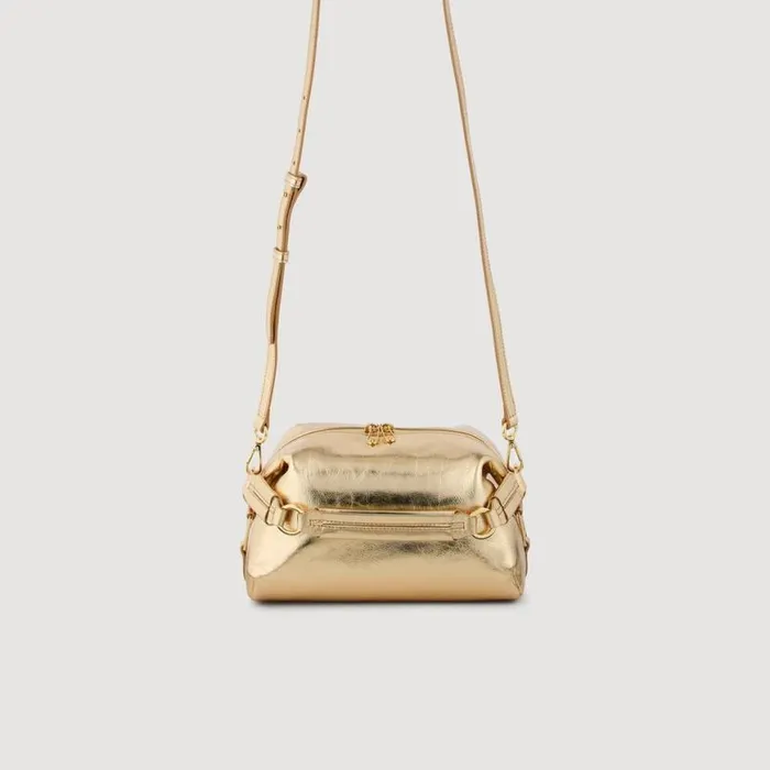 Women Crossbody Bags SANDRO LE 84 Leather Bag Gold