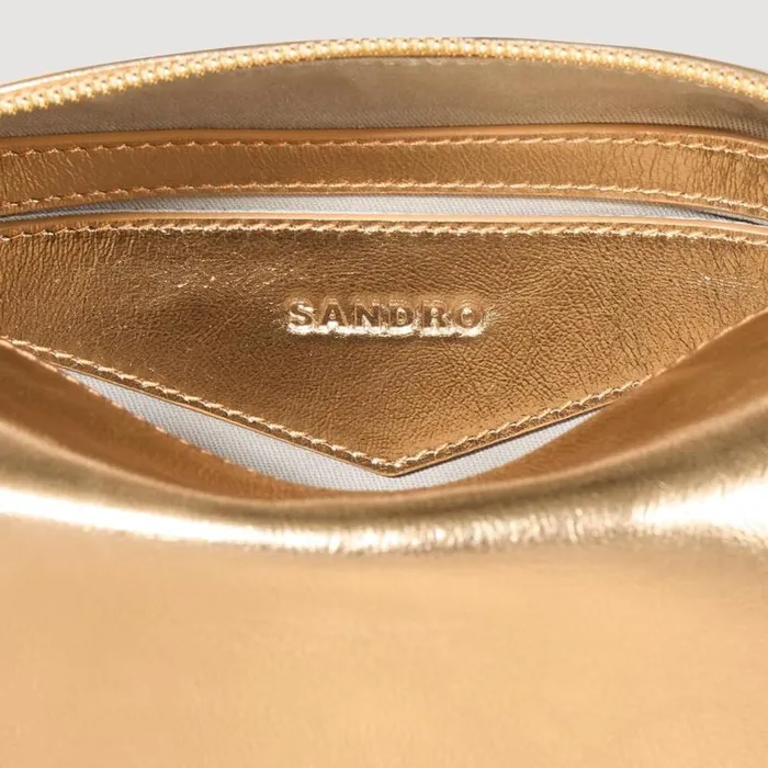 Women Crossbody Bags SANDRO LE 84 Leather Bag Gold