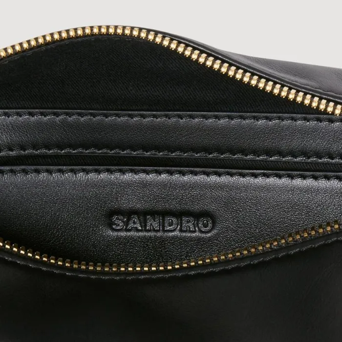 Women Crossbody Bags SANDRO Leather Bag Black