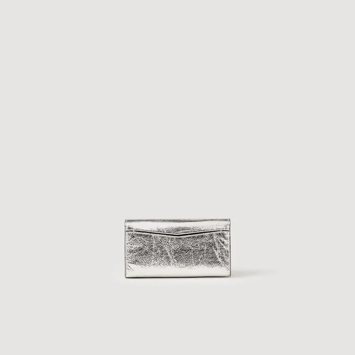 Women Crossbody Bags SANDRO Yza Pocket Clutch Bag Silver