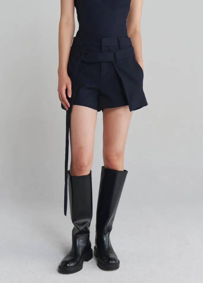Women Deconstructed Wrap Tailored Shorts MONSE Bottoms
