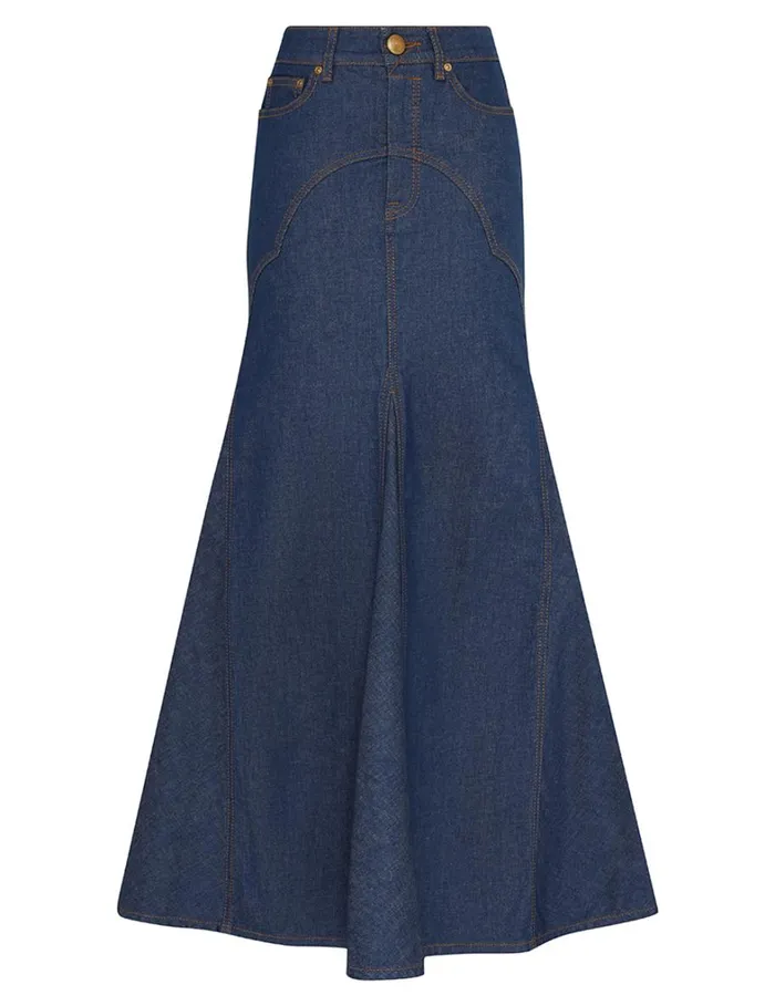 Women Denim Zimmermann Denim Maxi Skirt Railway Blue