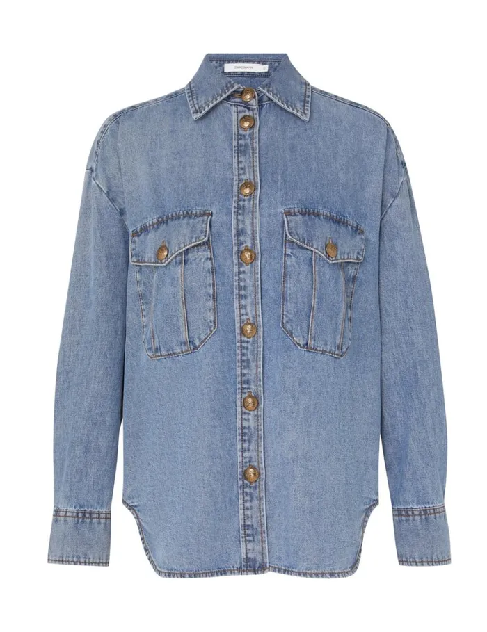 Women Denim Zimmermann Denim Oversize Shirt Poseidon Blue