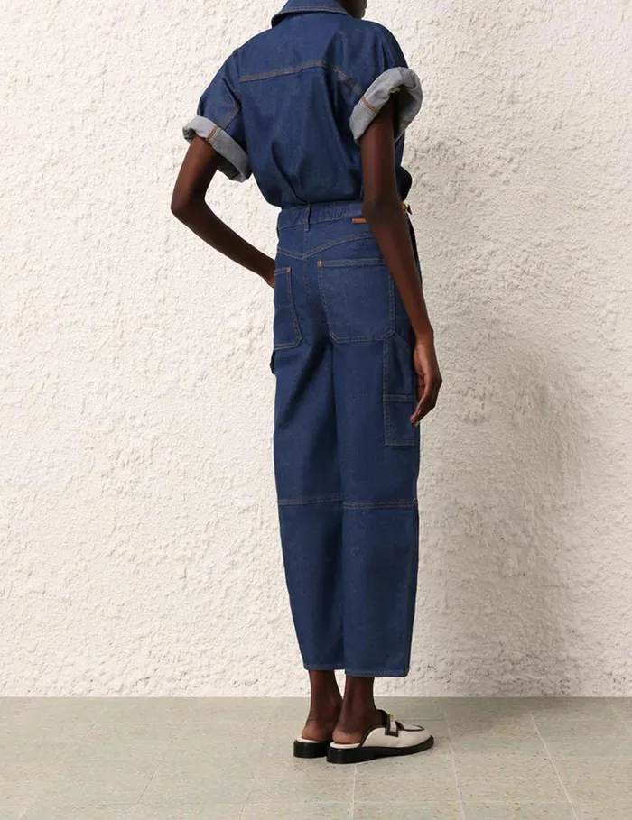 Women Denim Zimmermann Matchmaker Denim Boiler Suit Railway Blue