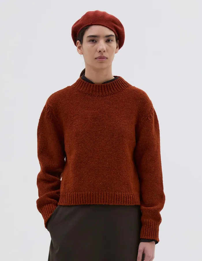 Women Donegal Crew Neck Rust Margaret Howell Knitwear