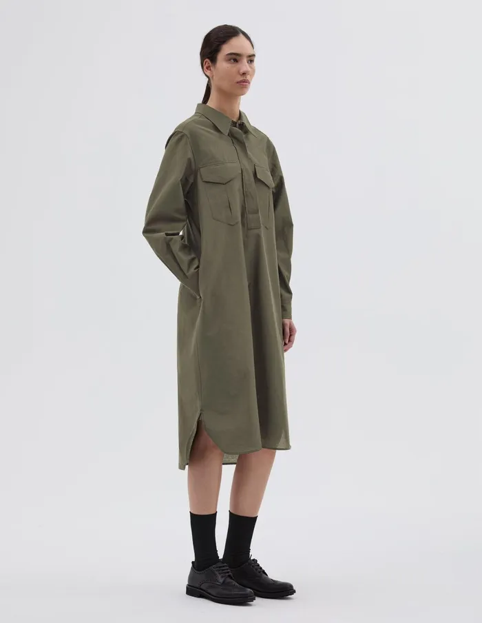Women Double Pocket Dress Bayleaf Margaret Howell Dresses