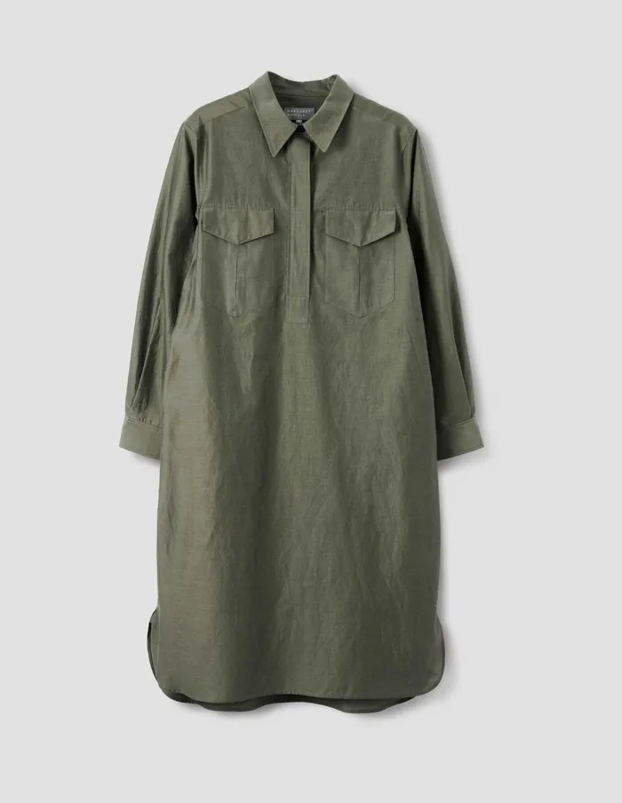 Women Double Pocket Dress Bayleaf Margaret Howell Dresses