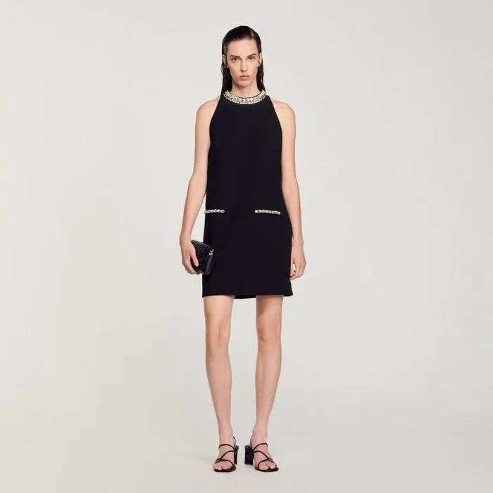 Women Dresses SANDRO Rhinestone Dress Black