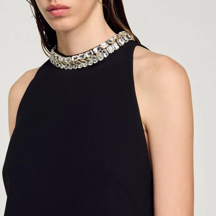Women Dresses SANDRO Rhinestone Dress Black