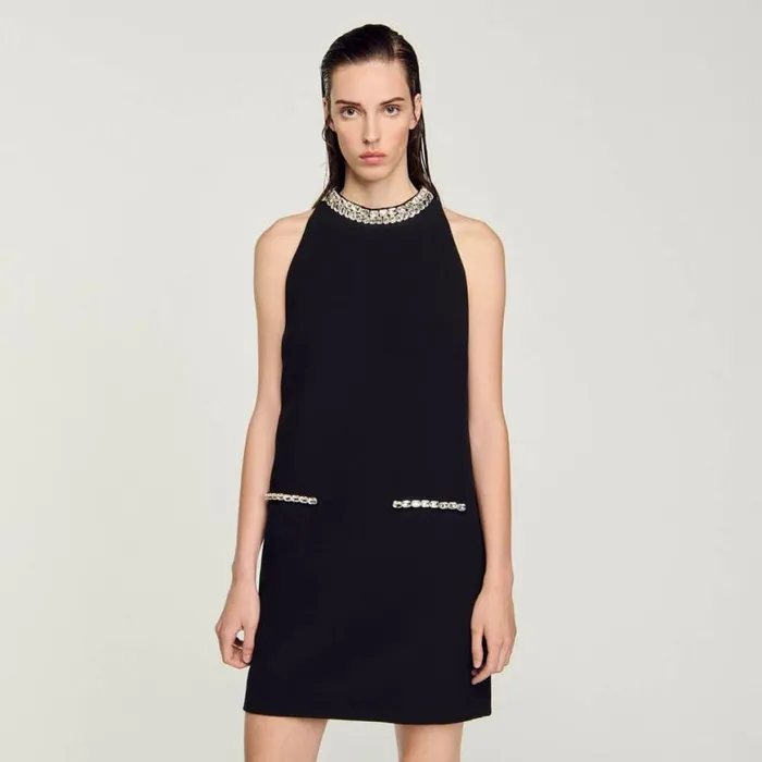Women Dresses SANDRO Rhinestone Dress Black