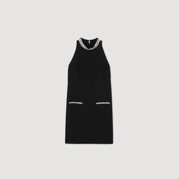 Women Dresses SANDRO Rhinestone Dress Black