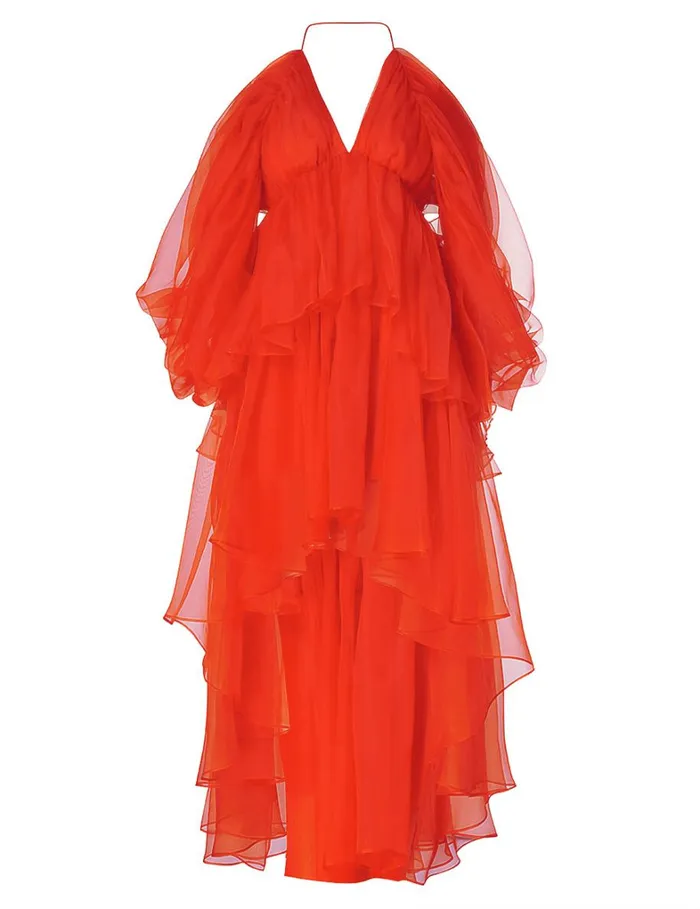 Women Dresses Zimmermann Natura Gathered Mini Tomato