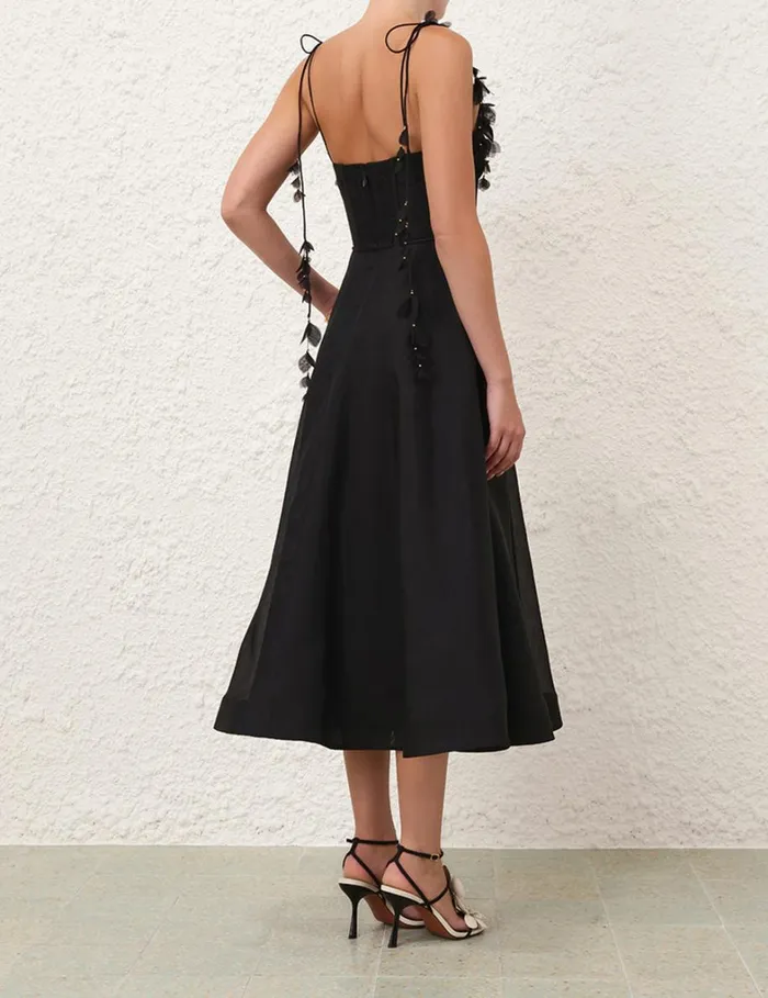 Women Dresses Zimmermann Natura Midi Corset Dress Black