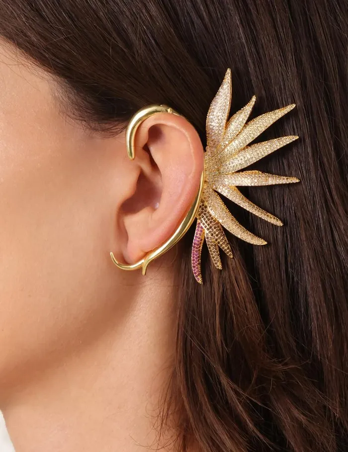 Women Earrings Zimmermann Zimmermann Natura Ear Cuff Gold