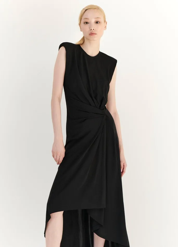 Women Gathered Power Shoulder Dress MONSE Dresses