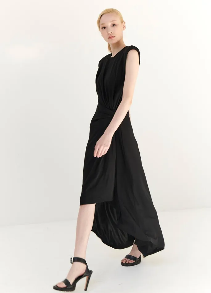 Women Gathered Power Shoulder Dress MONSE Dresses
