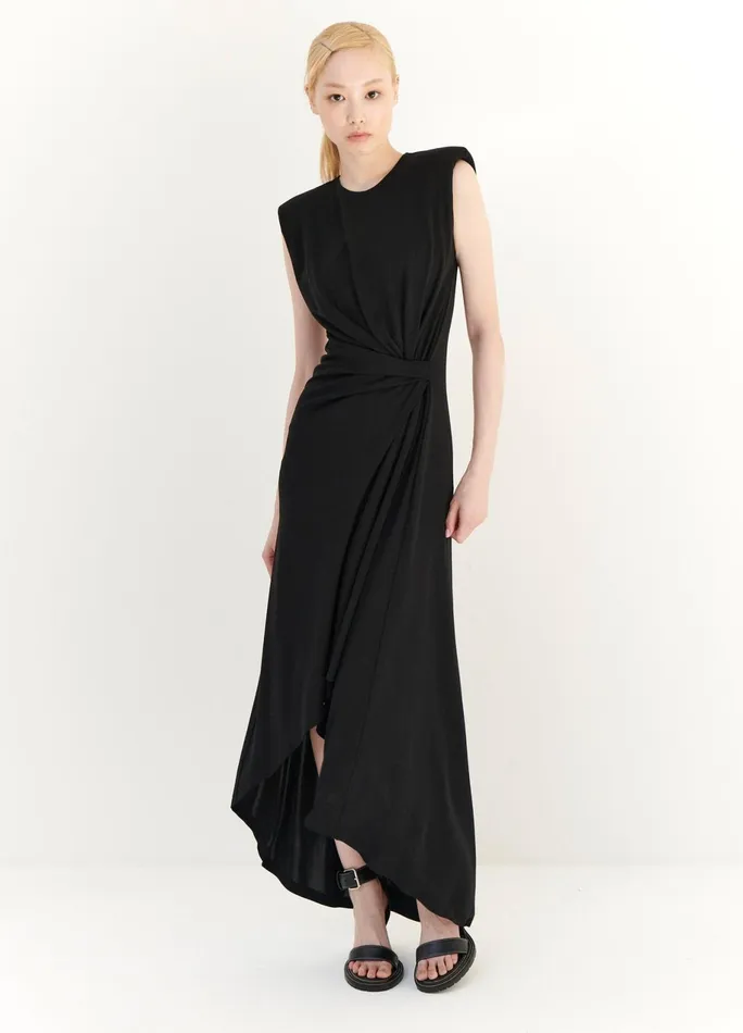 Women Gathered Power Shoulder Dress MONSE Dresses