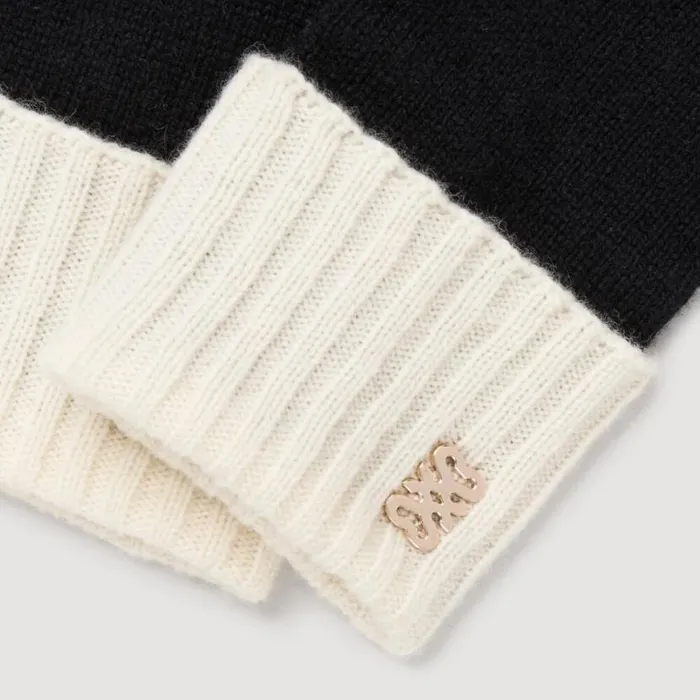 Women Gloves SANDRO Wool And Cashmere Mittens Black