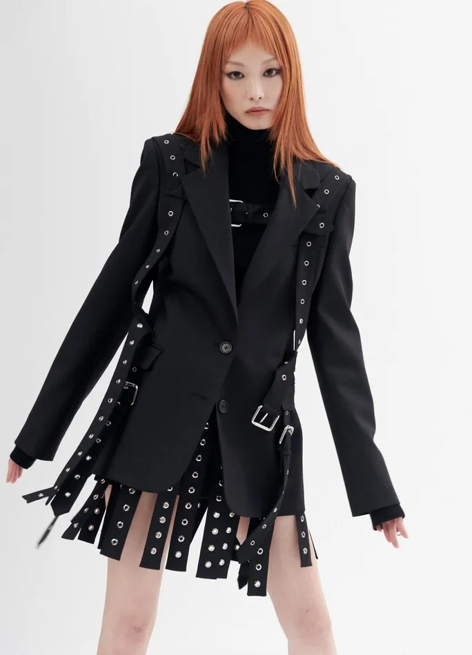 Women Grommet Detail Jacket MONSE Jackets and Coats