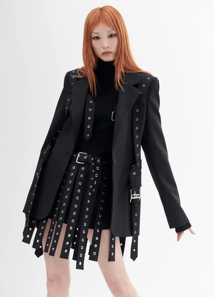 Women Grommet Detail Jacket MONSE Jackets and Coats