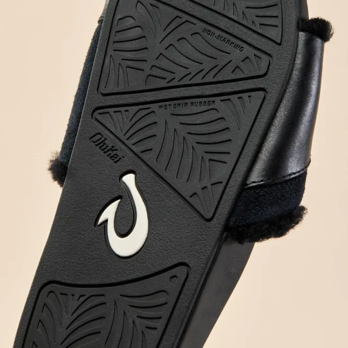 Women Hala Slide Womens Leather Slide Sandals Black Olukai Leather Women Hala Slide Womens Leather Slide Sandals Black Olukai Leather