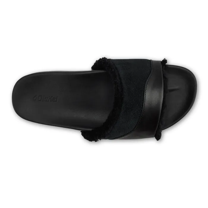 Women Hala Slide Womens Leather Slide Sandals Black Olukai Leather Women Hala Slide Womens Leather Slide Sandals Black Olukai Leather