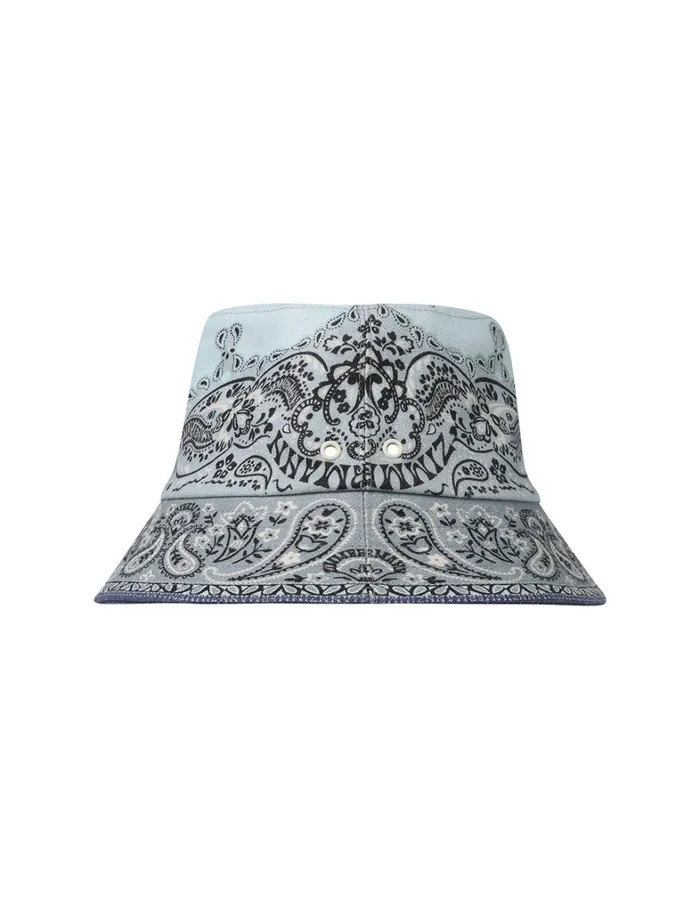 Women Hats Zimmermann Printed Canvas Bucket Hat Blue Bandana